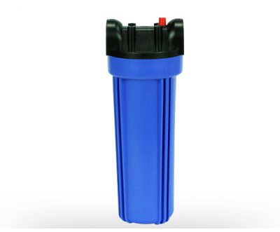 Solid blue heavy duty filter housing