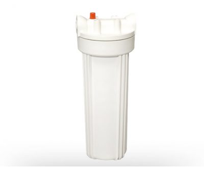 Solid white water filter housing